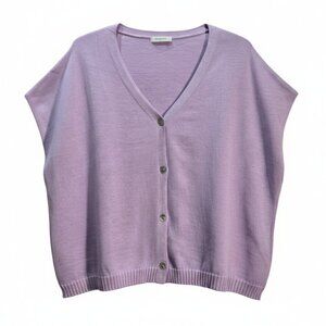 NWT | Violet Purple Knit Button-Front Sweater Vest | Quiet Luxury | Small
